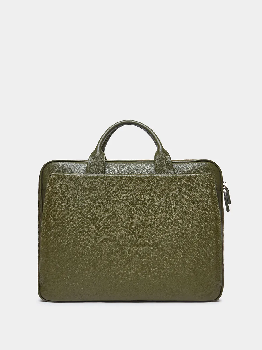 Деловая сумка Saimon из натуральной зернистой кожи камуфляжного цвета