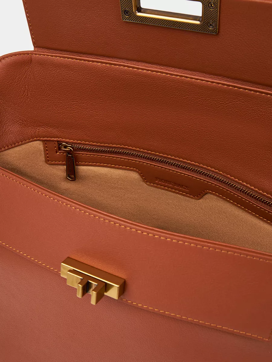 Классическая кожаная сумка Bridget цвет рыжий